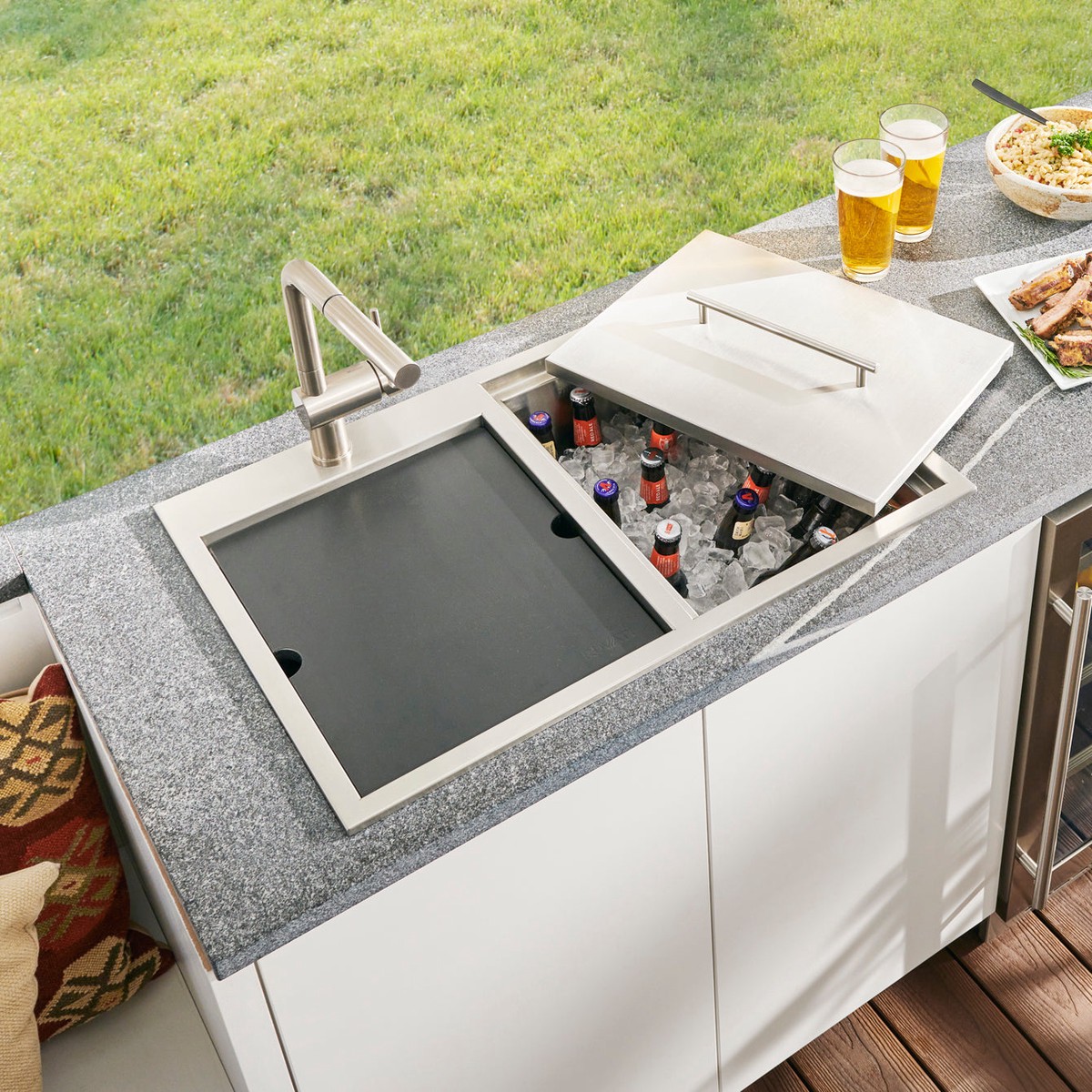 Ruvati Drop-In Outdoor Sink with Double-Wall Ice Chest Cooler