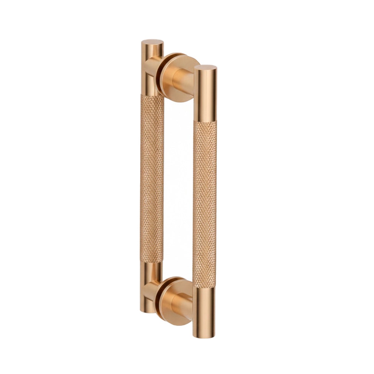 Circo Knurled Double Shower Door Handle - Door Mount - 8 BrassProsecco Bronze