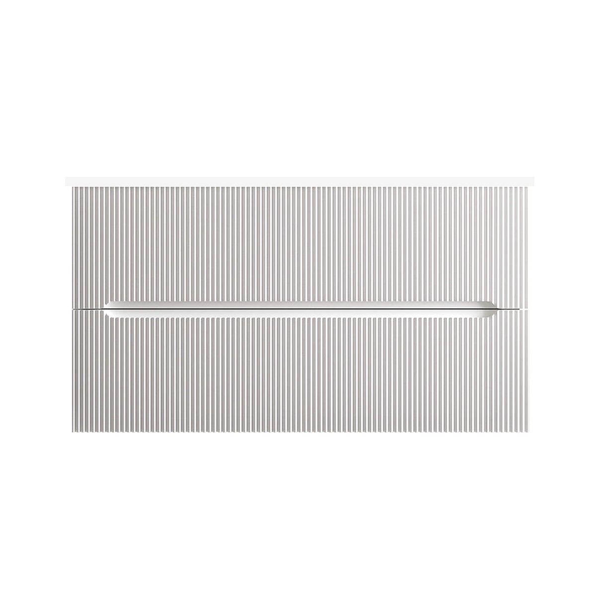 Runway 2 Drawers Bathroom Vanity with Solid Surface Matte White without Faucet Hole - Wall Mount - 36 MdfMatt White