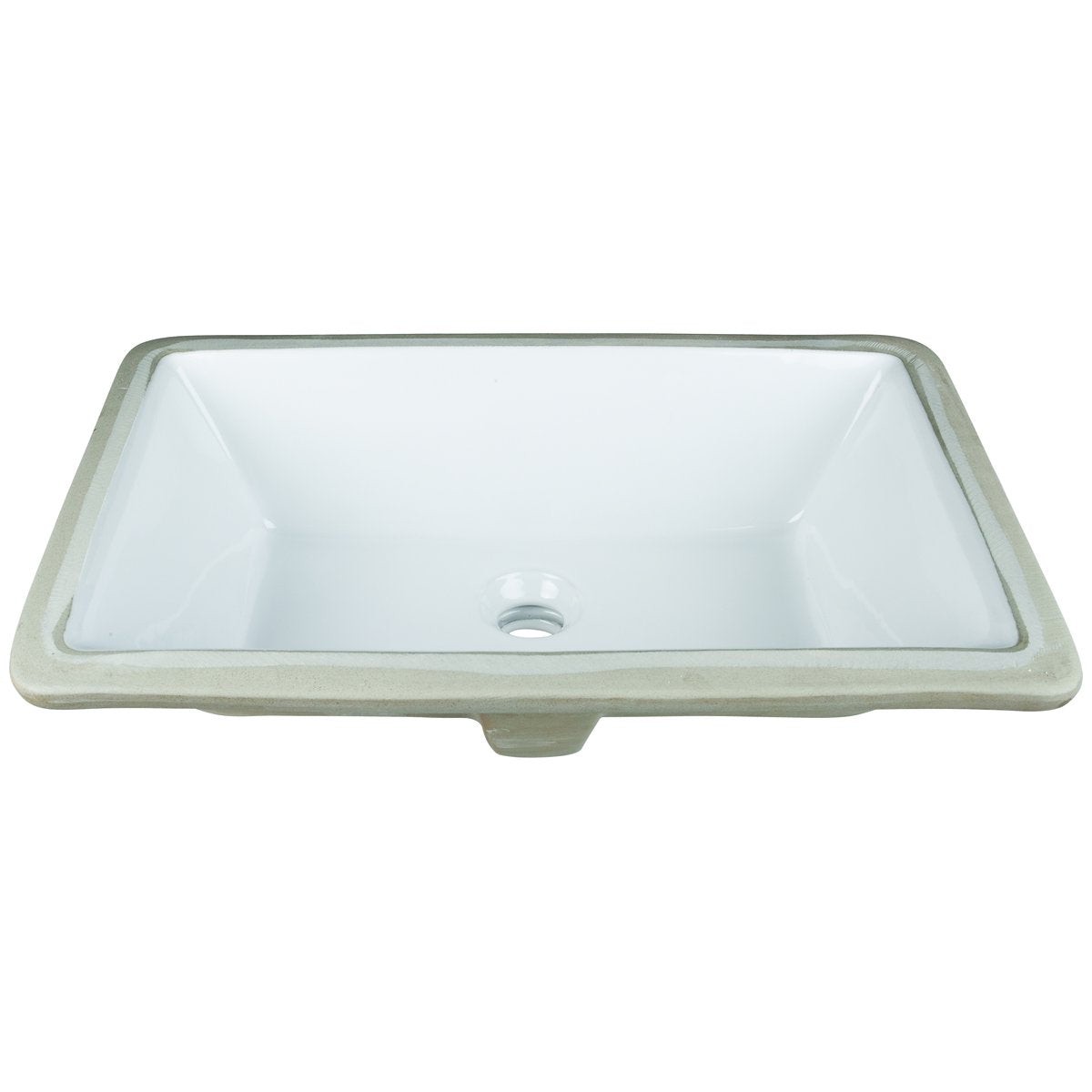 Hardware Resources 18-12 Rectangle Undermount White Porcelain Bowl