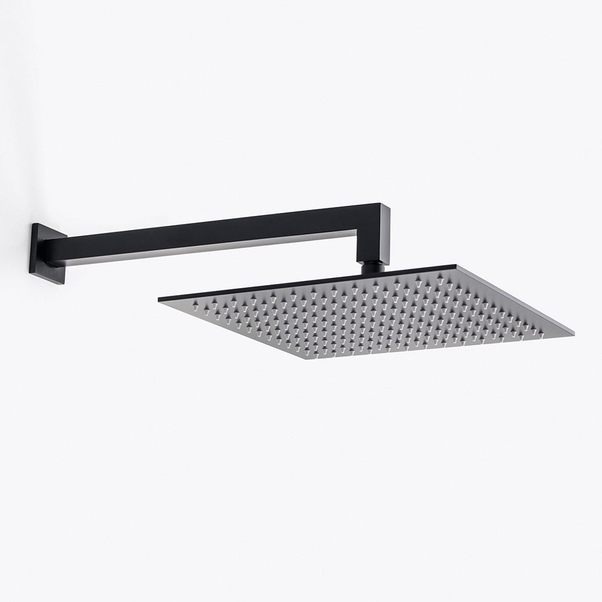 Devon Complete Square Shower Head - Wall Mount - 12 BrassMatt Black