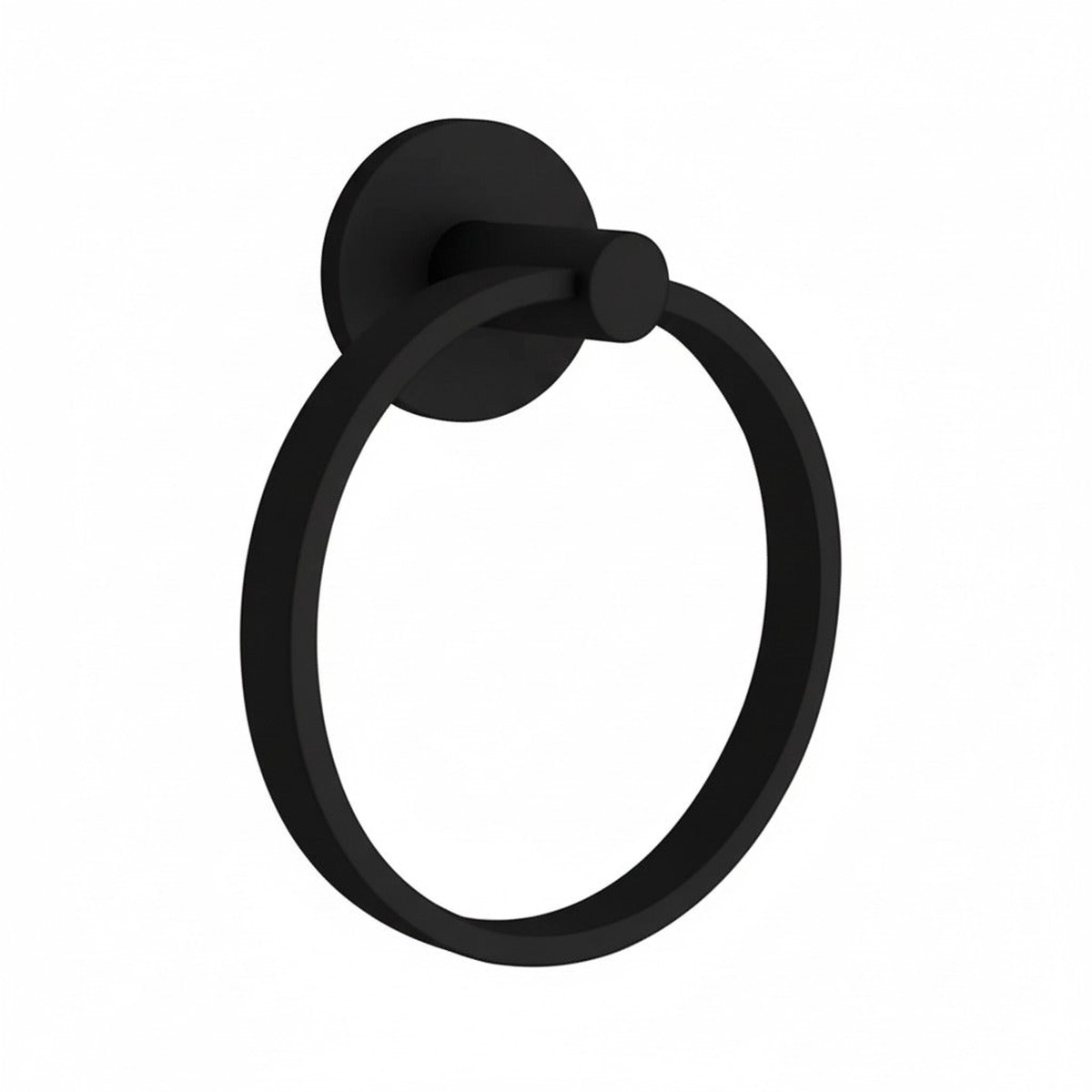 Modern Disk Towel Ring - Wall Mount - 7 BrassFlat Black