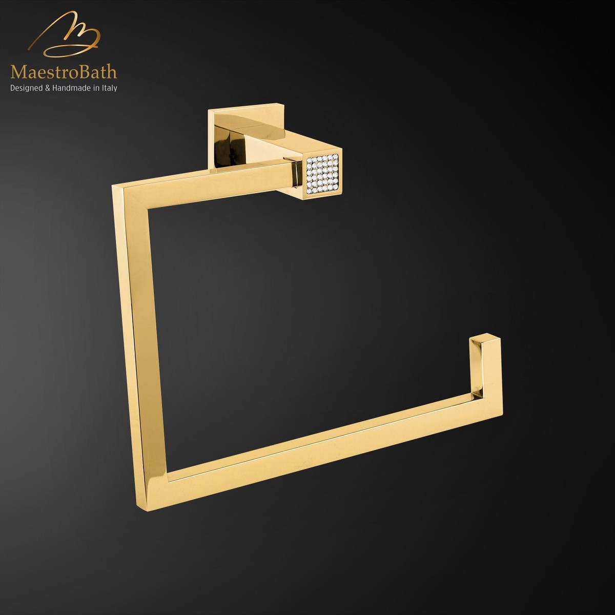 Skip Diamond Towel Ring Polished Gold