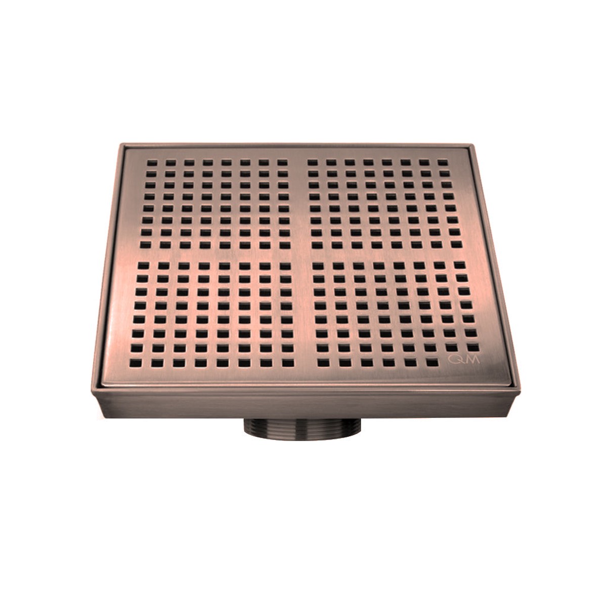 Delmar Kai Center Square Shower Drain - Floor Mount - 6 Stainless SteelBronze