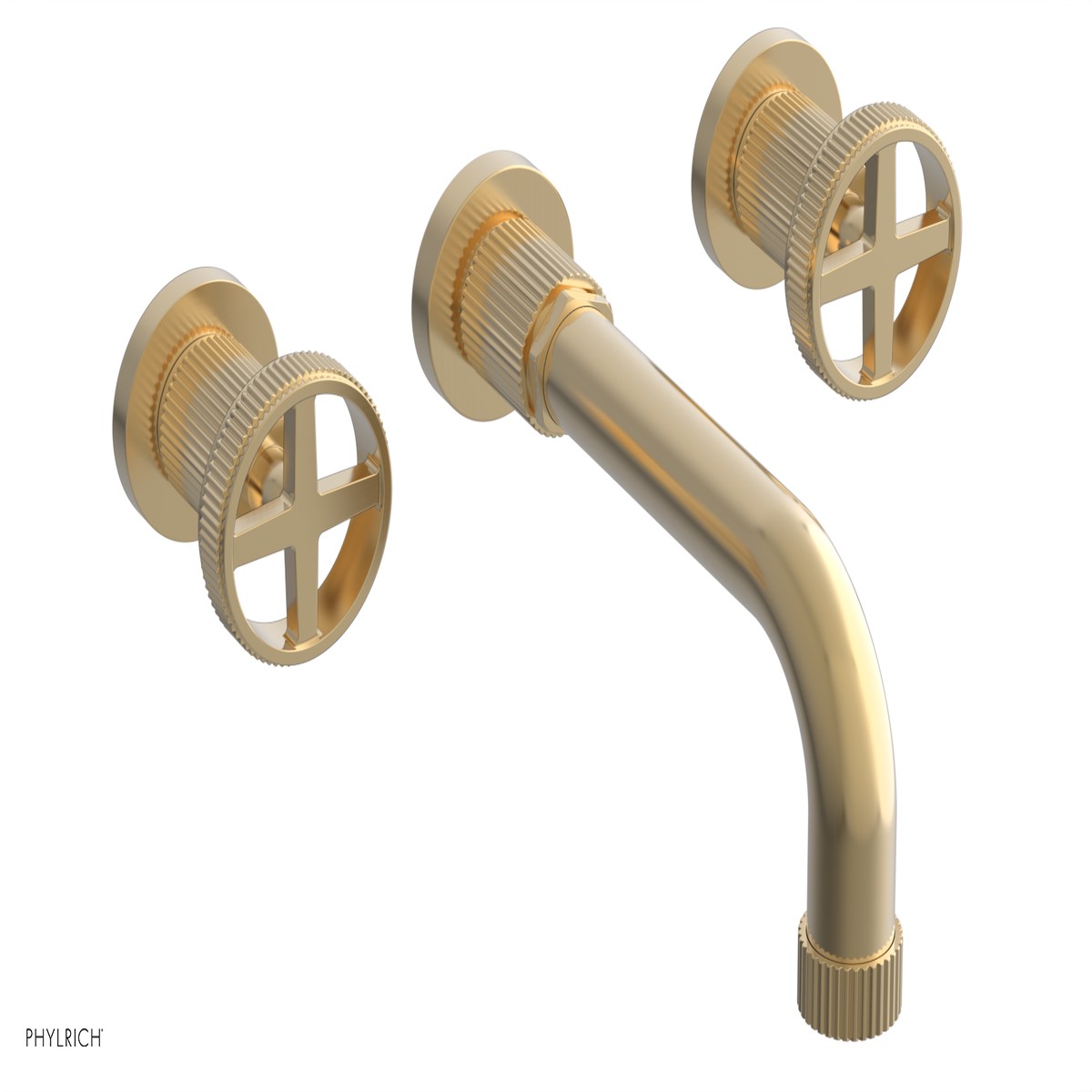 DUSTRIE Wall Lavatory Set - 7 58 Spout - Cross Handle - Grooved 370-11