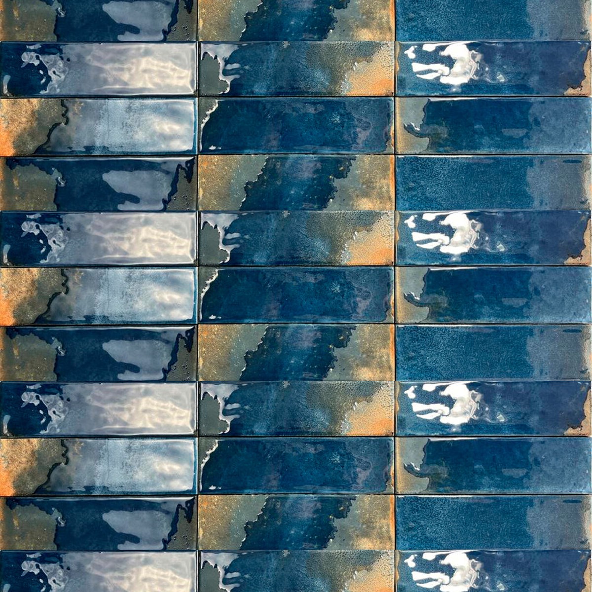 Granadella Marino Wall Tile - Wall Or Floor Mount - 25 x 88 PorcelainGloss Deep Blue