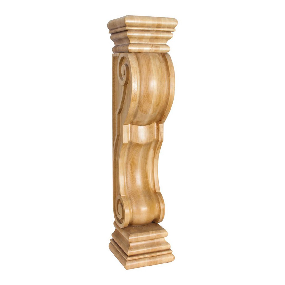 Hardware Resources Rounded Rubberwood Traditional Fireplace Corbel