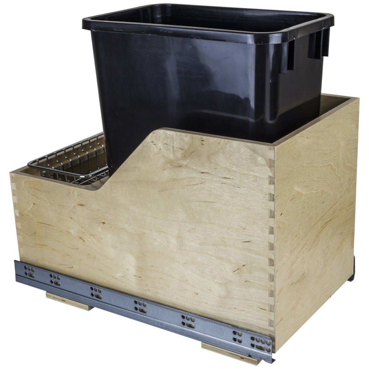 Hardware Resources White Birch Preassembled 35 Quart Single Pullout Waste Container System