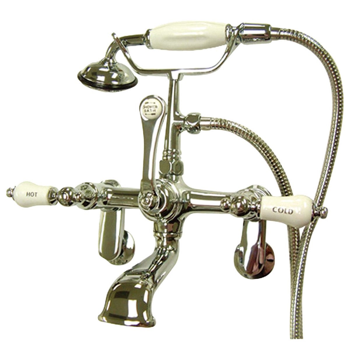 Kingston Brass Vintage Wall Mount Clawfoot Tub Filler Faucet with Hand Shower