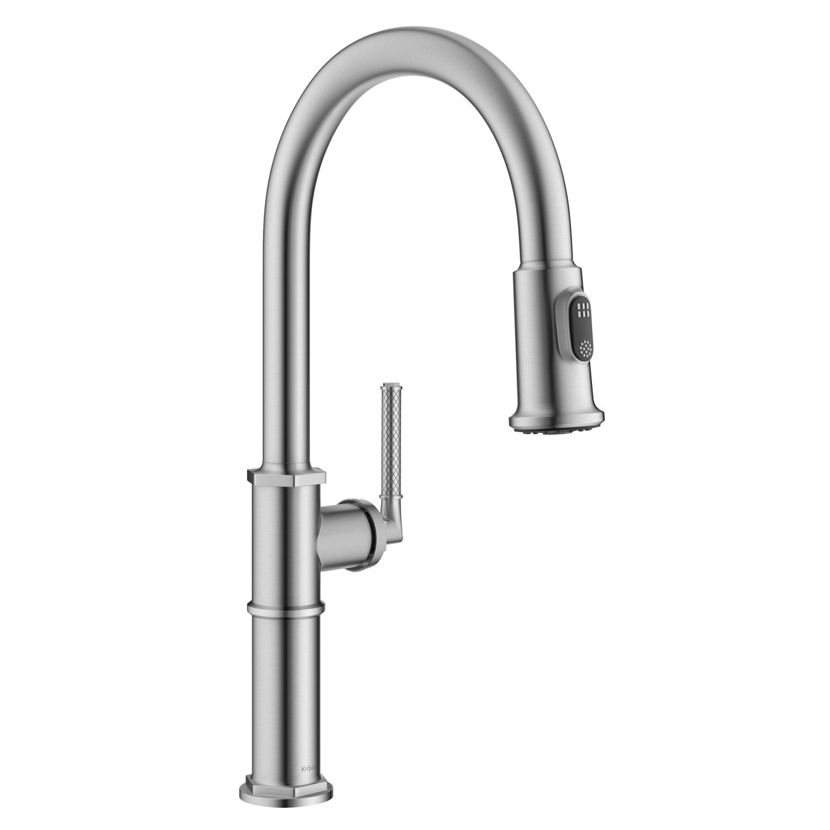 KRAUS Allyn Nut Bolt Diamond Cut Spot Free Stainless Kitchen Faucet