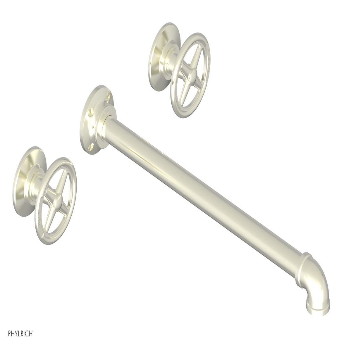 WORKS 2 Wall Lavatory Set 14 Spout - Cross Handles 221-11-14
