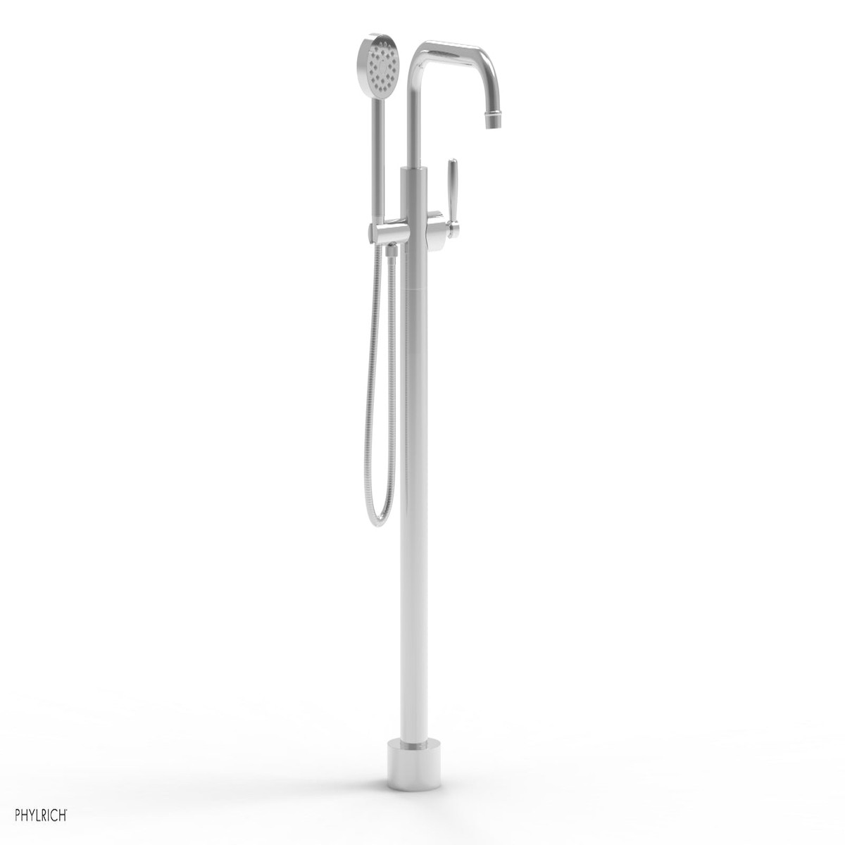WORKS Tall Floor Mount Tub Filler - Lever Handle with Hand Shower 220-47-01