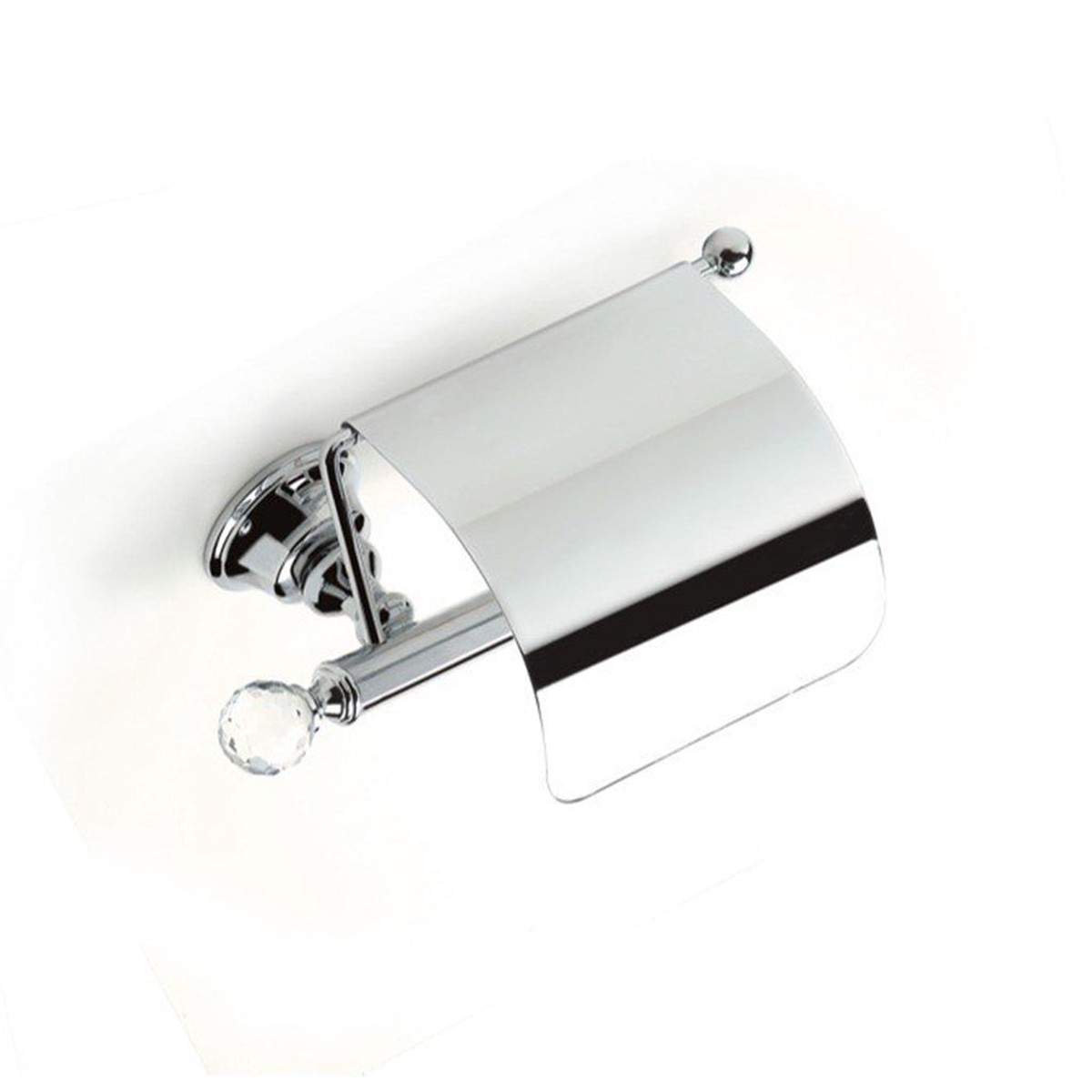 Bella Crown Swarovski Toilet Paper Holder - Wall Mount - 8 BrassPolished Chrome