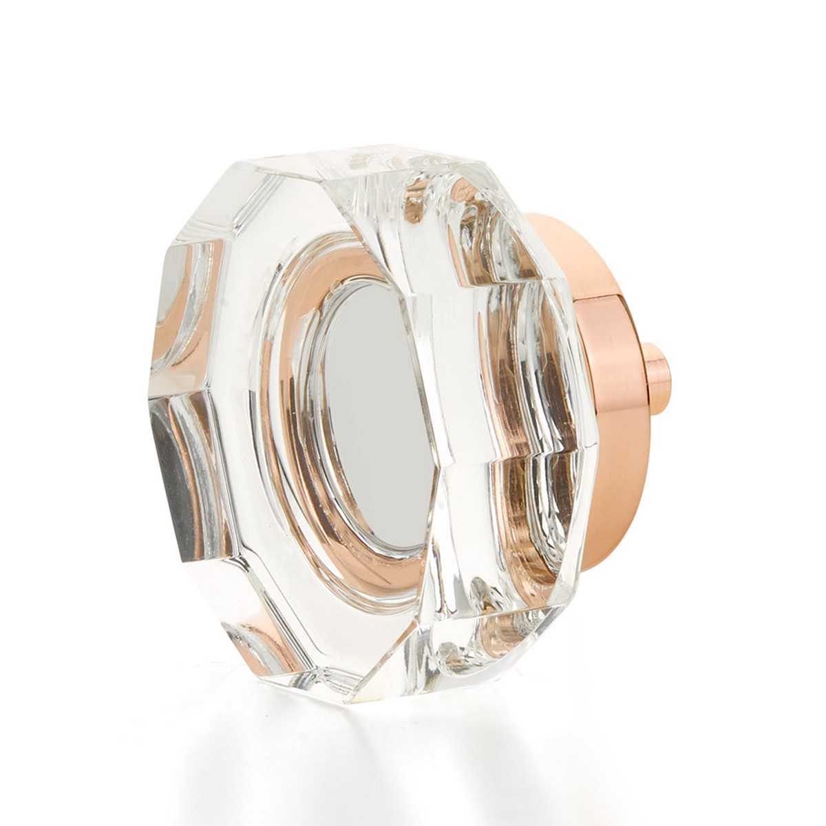 City Lights Large Multi-Sided Cabinet Knob - Cabinet Mount - 2 BrassGlassPolished Rose Gold
