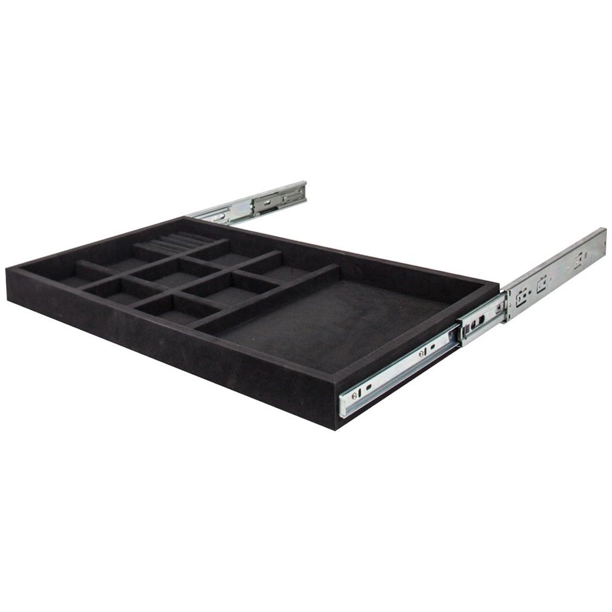 Hardware Resources 10 Compartment Felt Jewelry Organizer with Ring Insert Drawer Kit