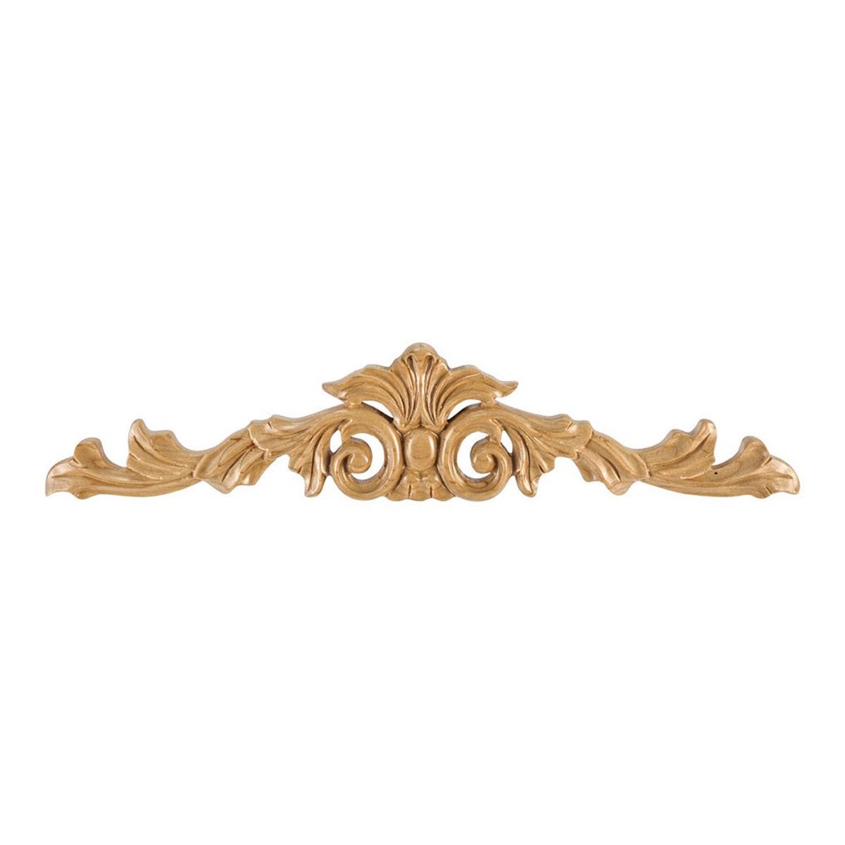 Hardware Resources 15-14 x 12 x 3-14 Rubberwood Hand Carved Acanthus Onlay