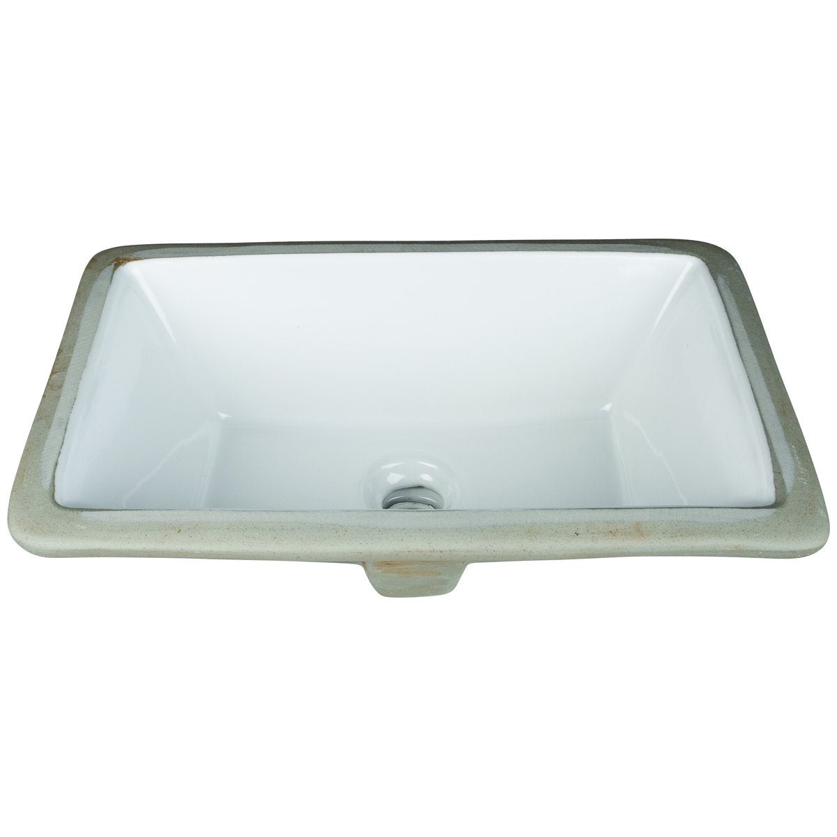 Hardware Resources 16 Rectangle Undermount White Porcelain Bowl