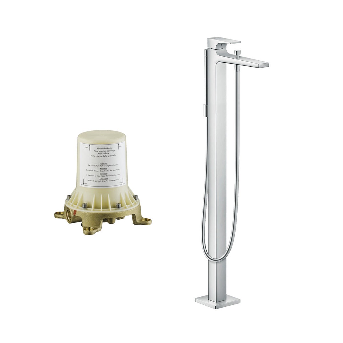 Metropol Tub Faucet with Rough In Valve - Free Standing - 35 BrassPolished Chrome