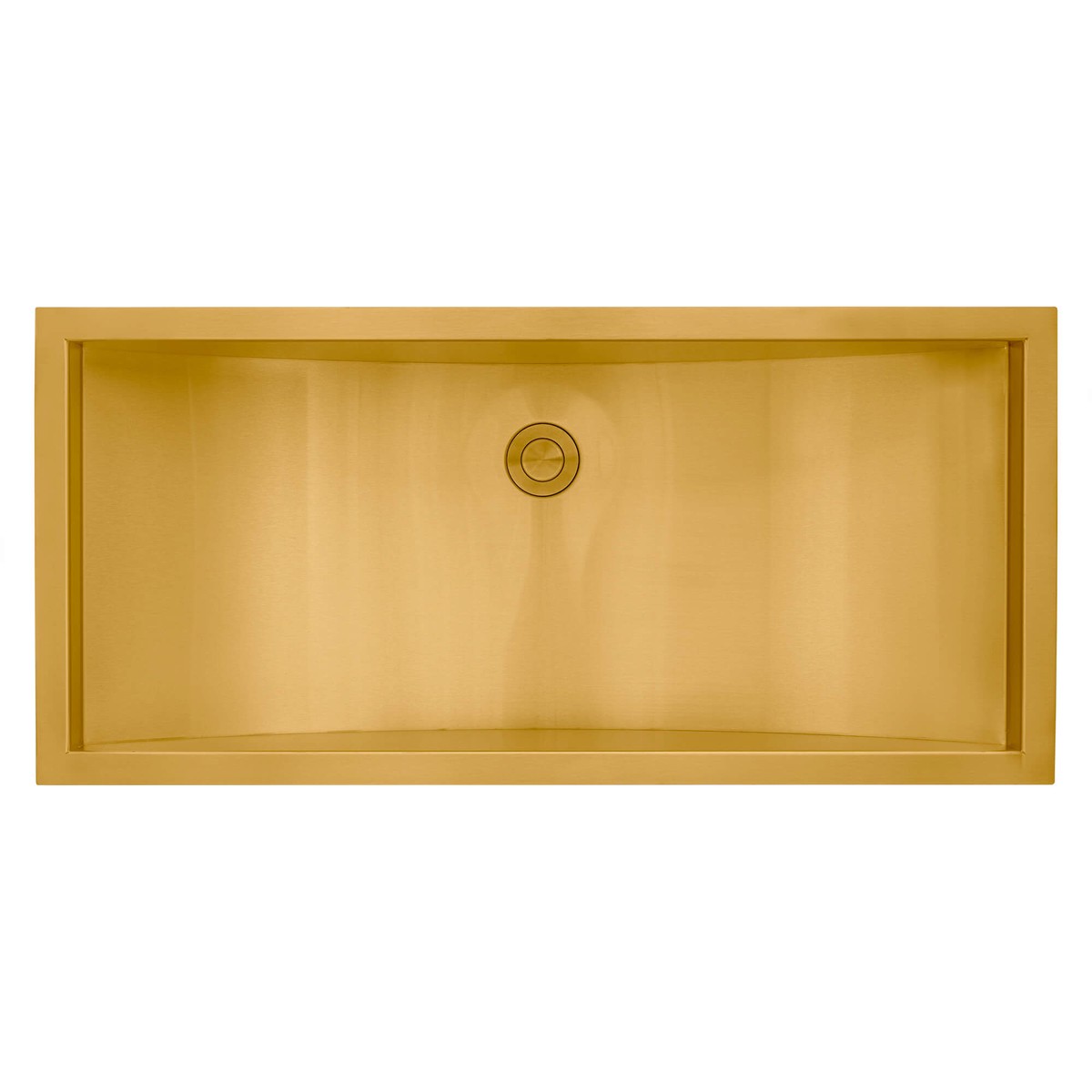 Ruvati 34 x 14 Brushed Golden Brass Undermount Rectangular Bathroom Sink