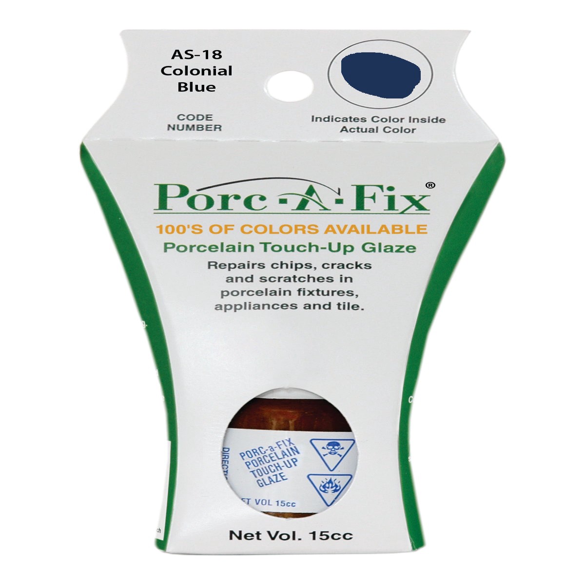 AS-18 Porc-A-Fix Touch Up Repair Glaze - American Standard Colonial Blue
