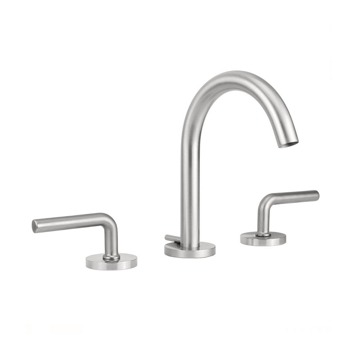 Contempo Round Slim Lever Handles Bathroom Faucet - Widespread - 8 BrassSatin Nickel