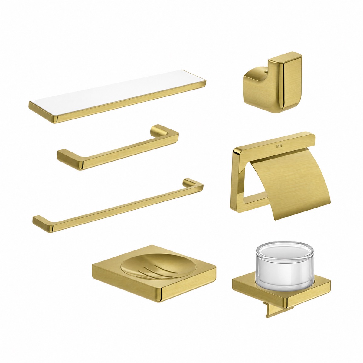 Tempo Bathroom Accessories Set - Wall Mount - BrassBrushed Gold
