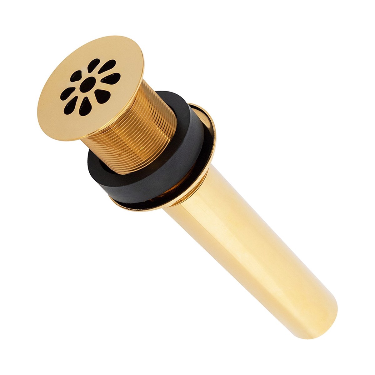 15 Non-Overflow Grid Bathroom Sink Drain - Polished Brass
