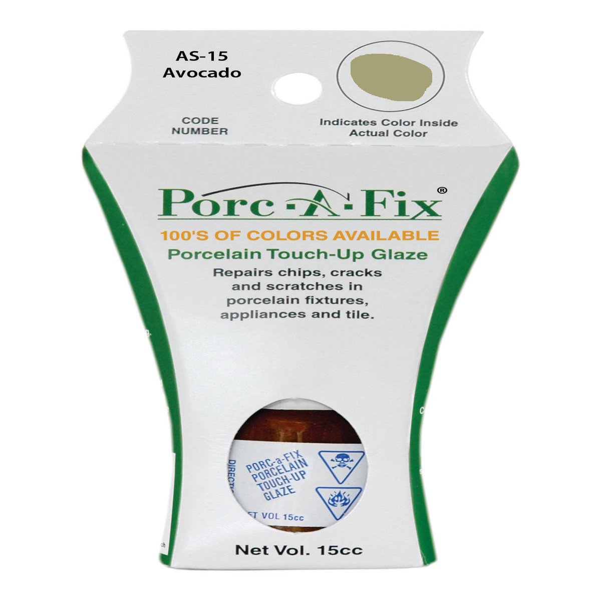 AS-15 Porc-A-Fix Touch Up Repair Glaze - American Standard Avocado