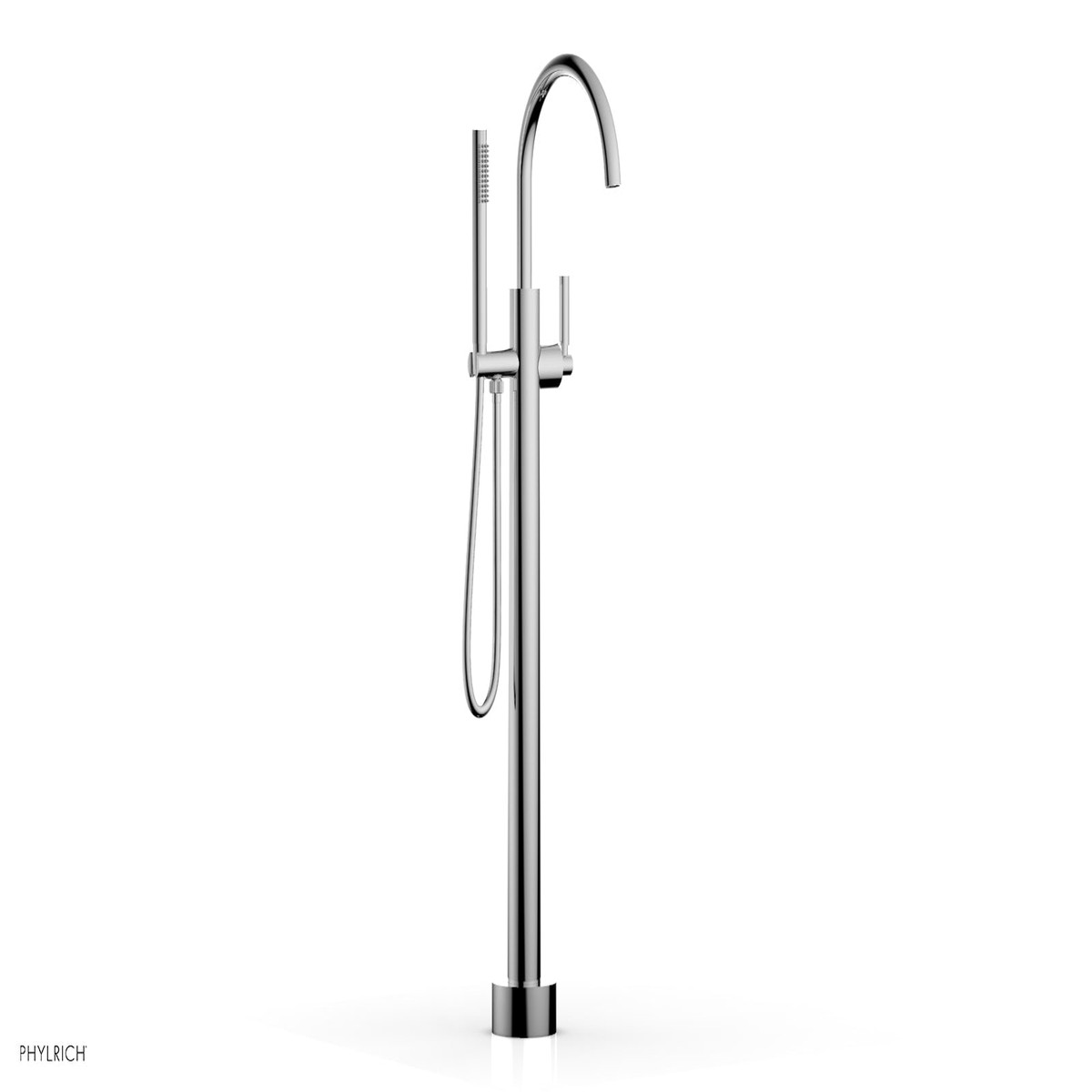BASIC Tall Floor Mount Tub Filler - Lever Handle with Hand Shower D130-44-01