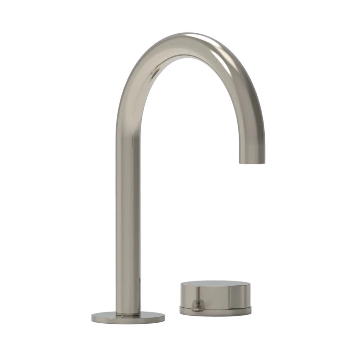 Circ Round Single Handle High Spout Bathroom Faucet - Widespread - 6 BrassPolished Nickel