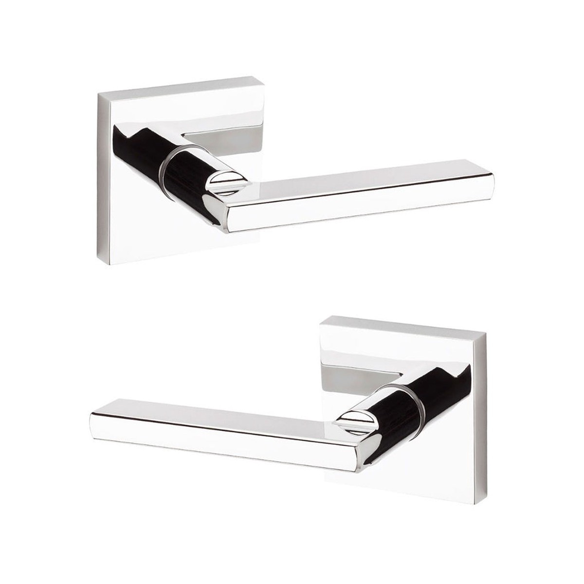Princeton Square Passage Door Leverset - Single Hole - 4 ZincPolished Chrome