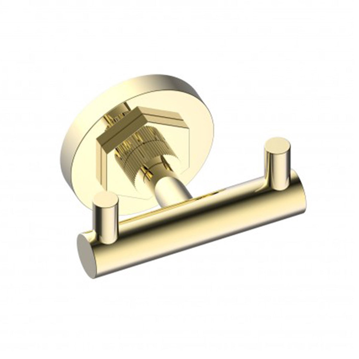 Windsor Double Hook - Wall Mount - 4 BrassUnlacquered Brass