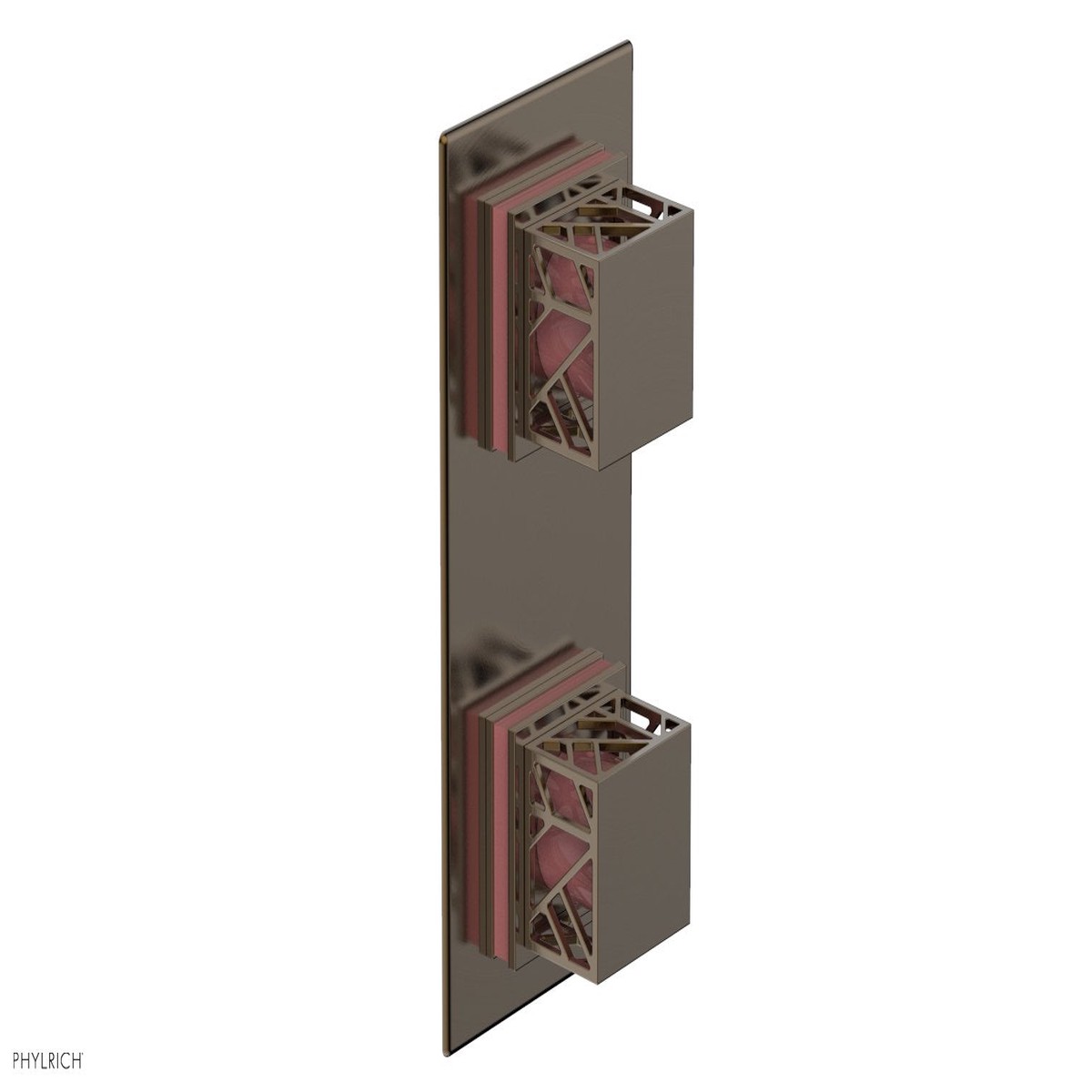 JOLIE- Thermostatic Valve with Volume Control or Diverter with Pink Accents 4-588