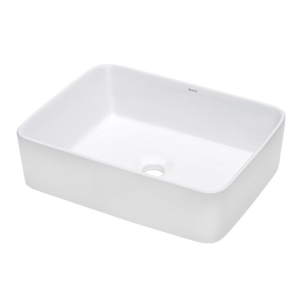 Ruvati 19 x 14 Rectangular Bathroom Vessel Sink in White