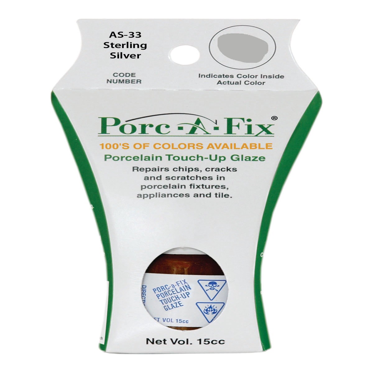 AS-33 Porc-A-Fix Touch Up Repair Glaze - American Standard Sterling Silver