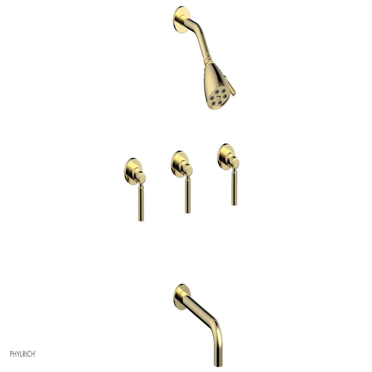 BASIC Three Handle Tub and Shower Set 10 Spout - Lever Handles D2130-10