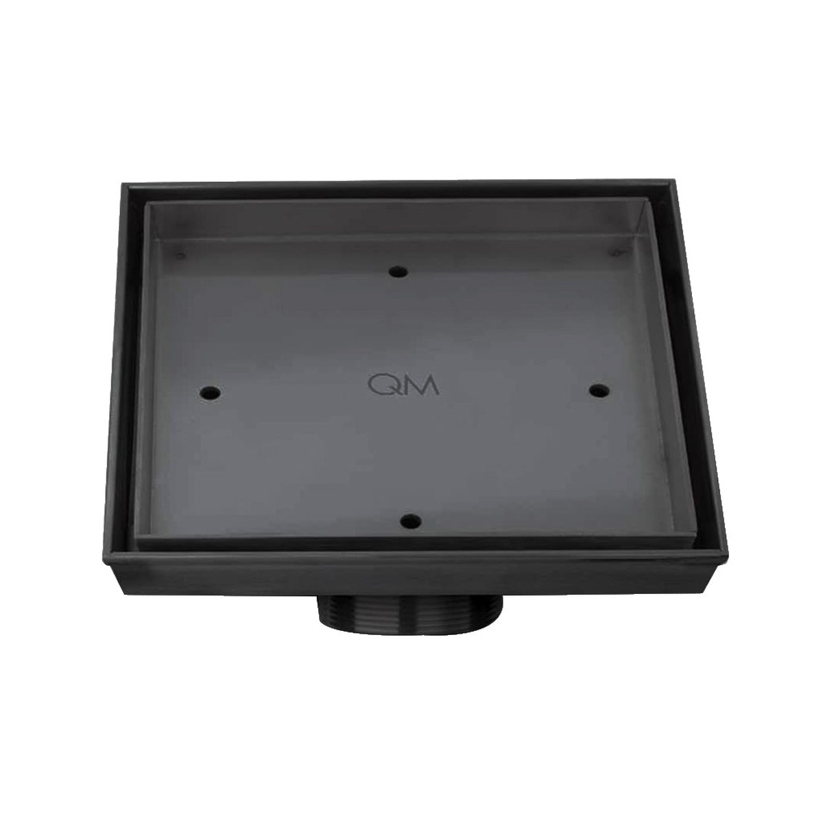 Delmar Mist (Tile-In) Center Square Shower Drain - Floor Mount - 6 Stainless SteelBlack