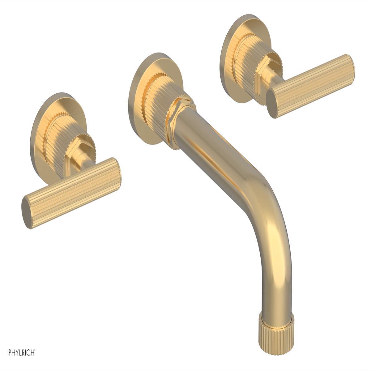 DUSTRIE Wall Lavatory Set - 7 58 Spout - Lever Handle - Grooved 370-12