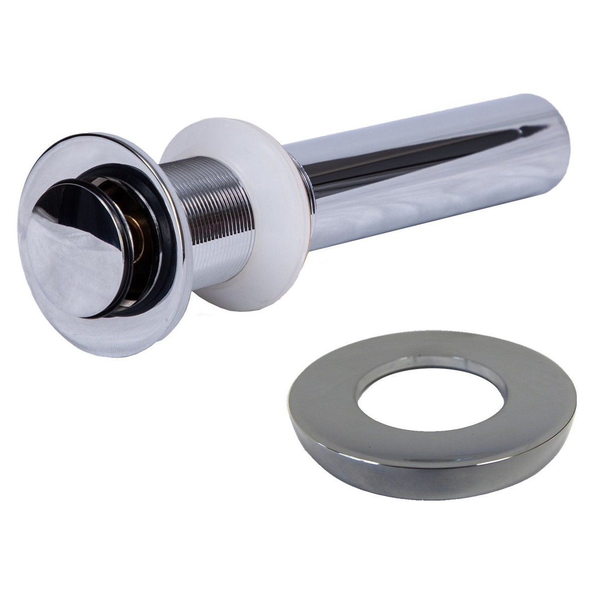 Eden Bath 15 Popup Drain and Mounting Ring in Chrome