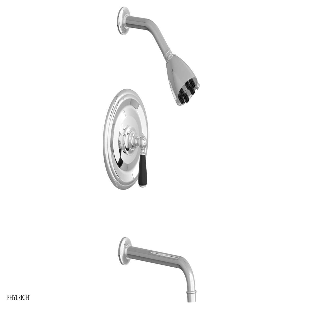 JAMESTOWN - 10 Pressure Balance Tub Shower Set - Lever Handle with Black Accents 165-27-10