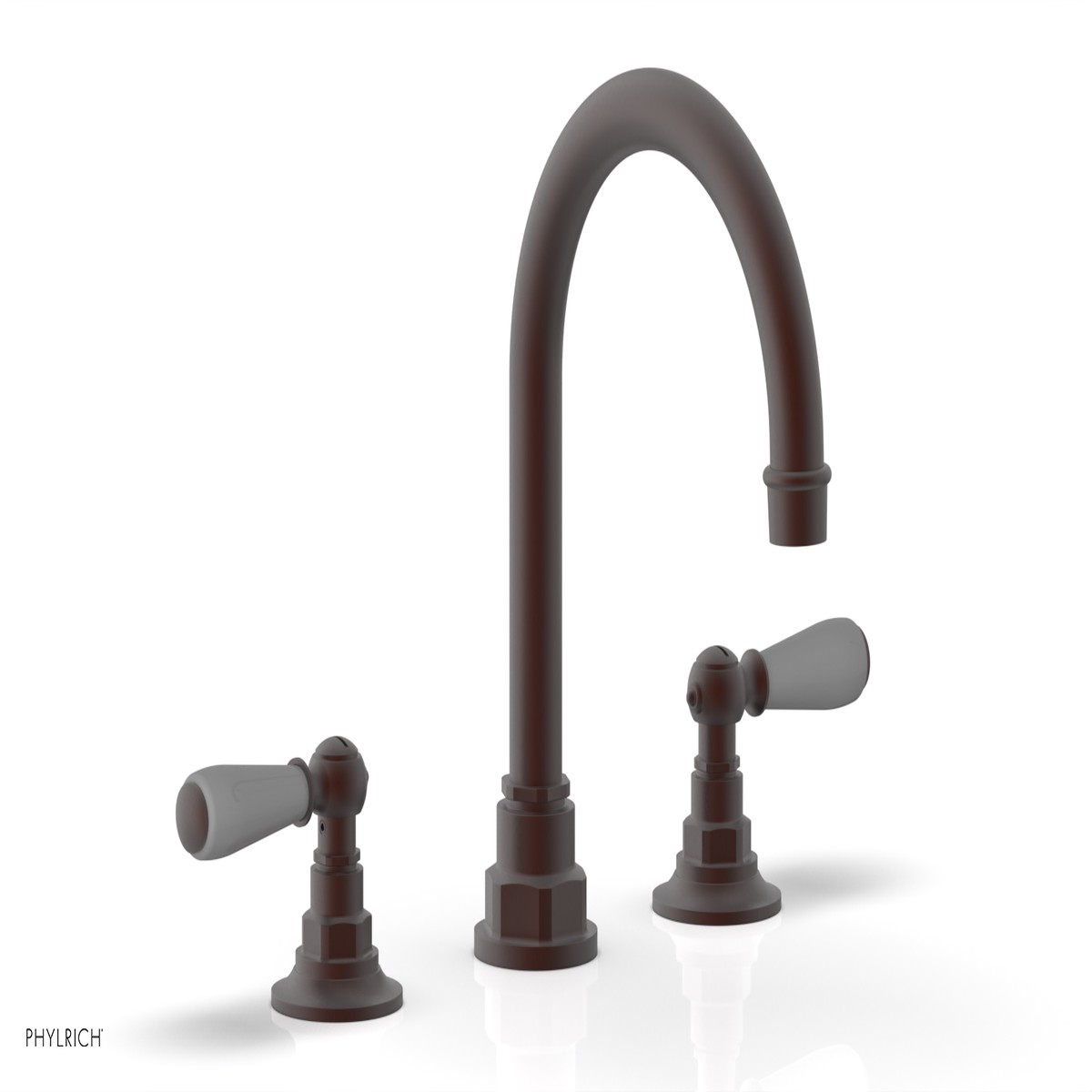 JAMESTOWN Widespread Faucet - High Spout - Lever Handle with Grey Accents 165-04