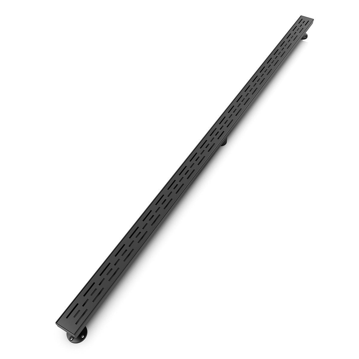 WEBANG 72 Inch Rainline Pattern Linear Shower Drain With Accessories Matte Black
