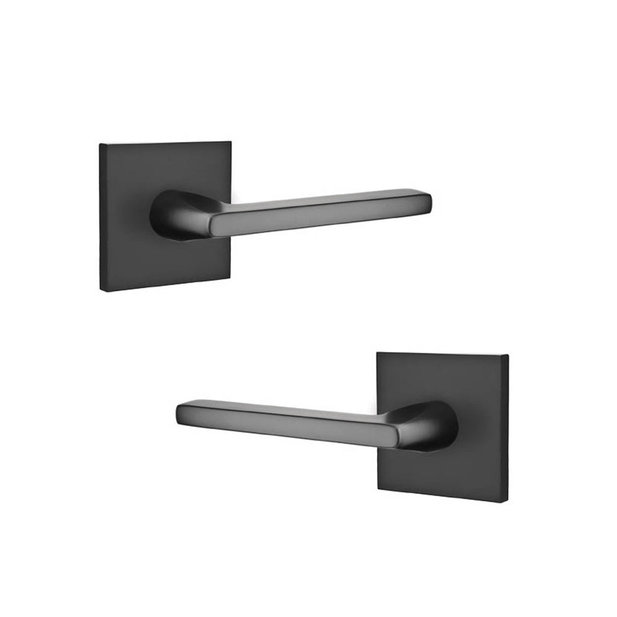 Helios Lever Square Concealed Passage Door Leverset - Door Mount - 6 BrassFlat Black