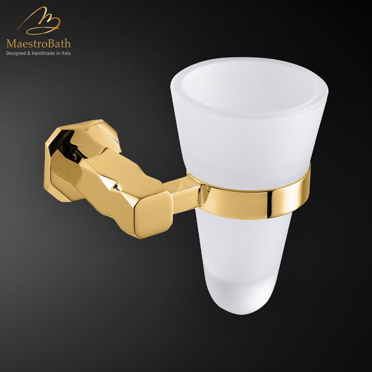 IKON Polished Gold Luxury Toothbrush Holder