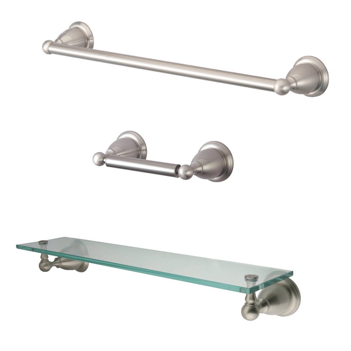 Kingston Brass 3-Piece Bathroom Accessories Set in Brushed Nickel