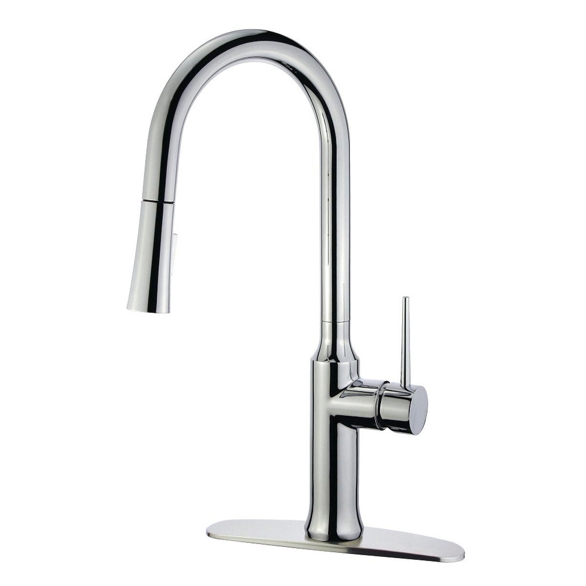 Kingston Brass New York Gourmetier Deck Mount Single-Handle Pull-Down Kitchen Faucet