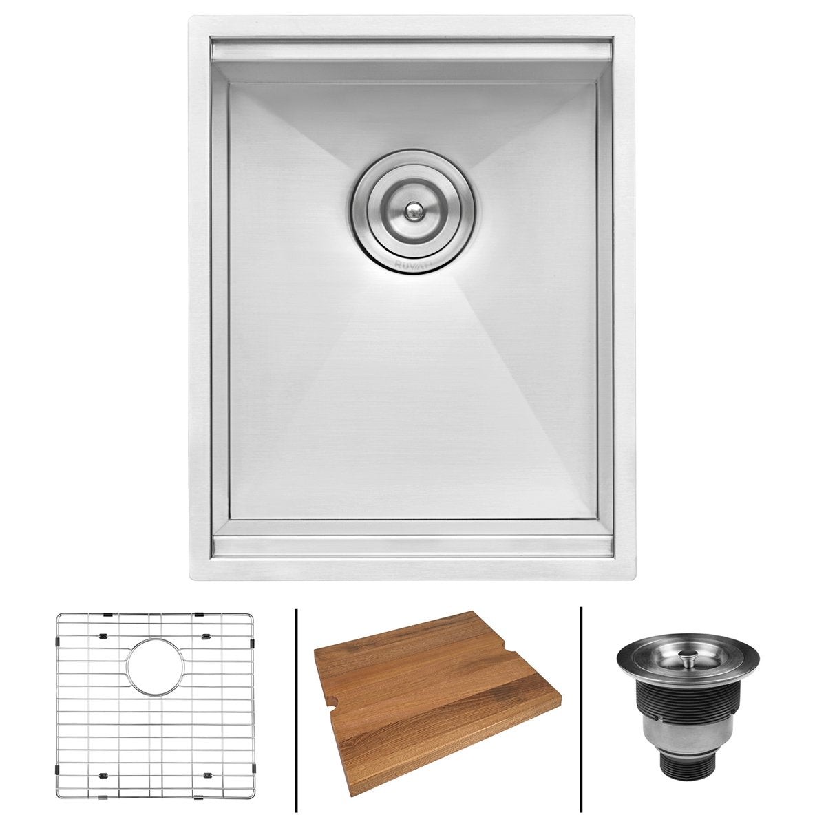 Ruvati RVH8304 15 Workstation Ledge Undermount 16 Gauge Stainless Steel Single Bowl Bar Prep Sink