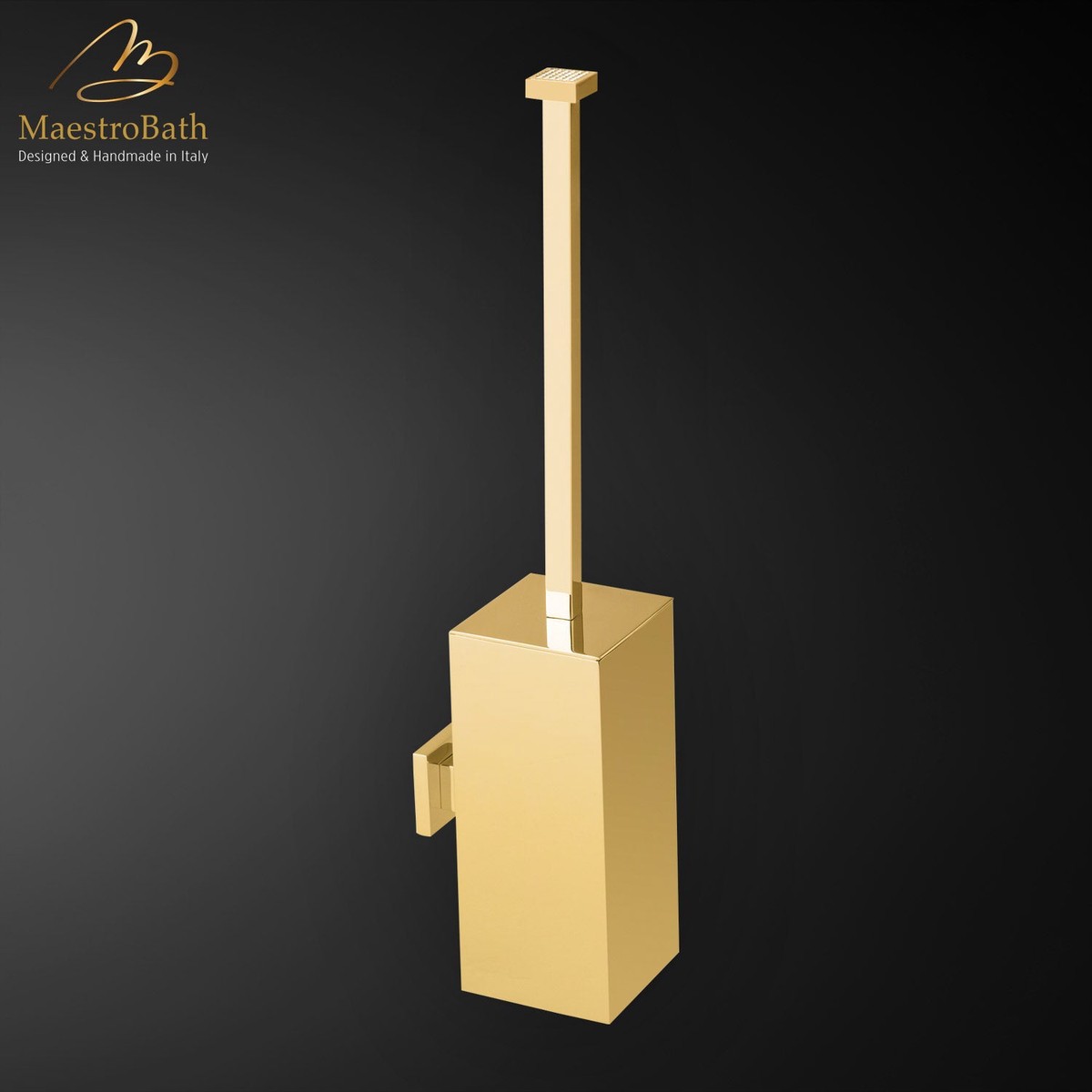 Skip Diamond Toilet Brush Holder Polished Gold