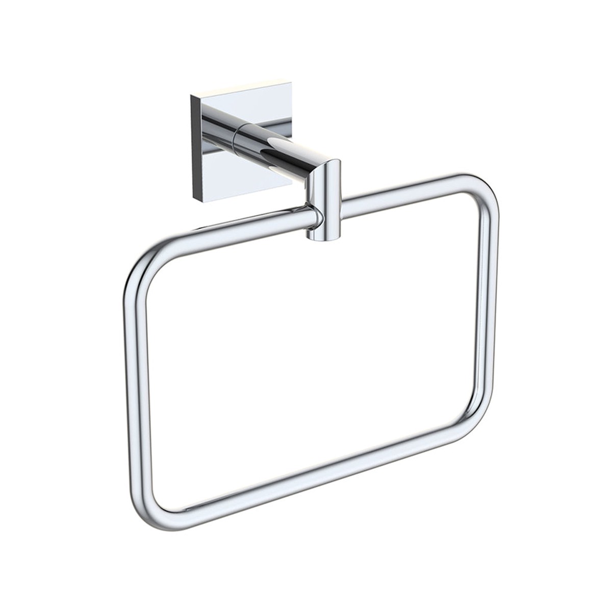 Atlanta Square Towel Ring - Wall Mount - 8 ZincPolished Chrome