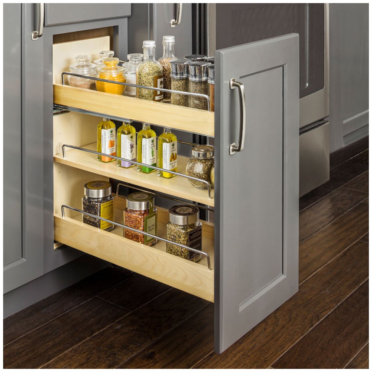 Hardware Resources No Wiggle Under Drawer Base Cabinet Pullout Built on Premium Soft-close Slides